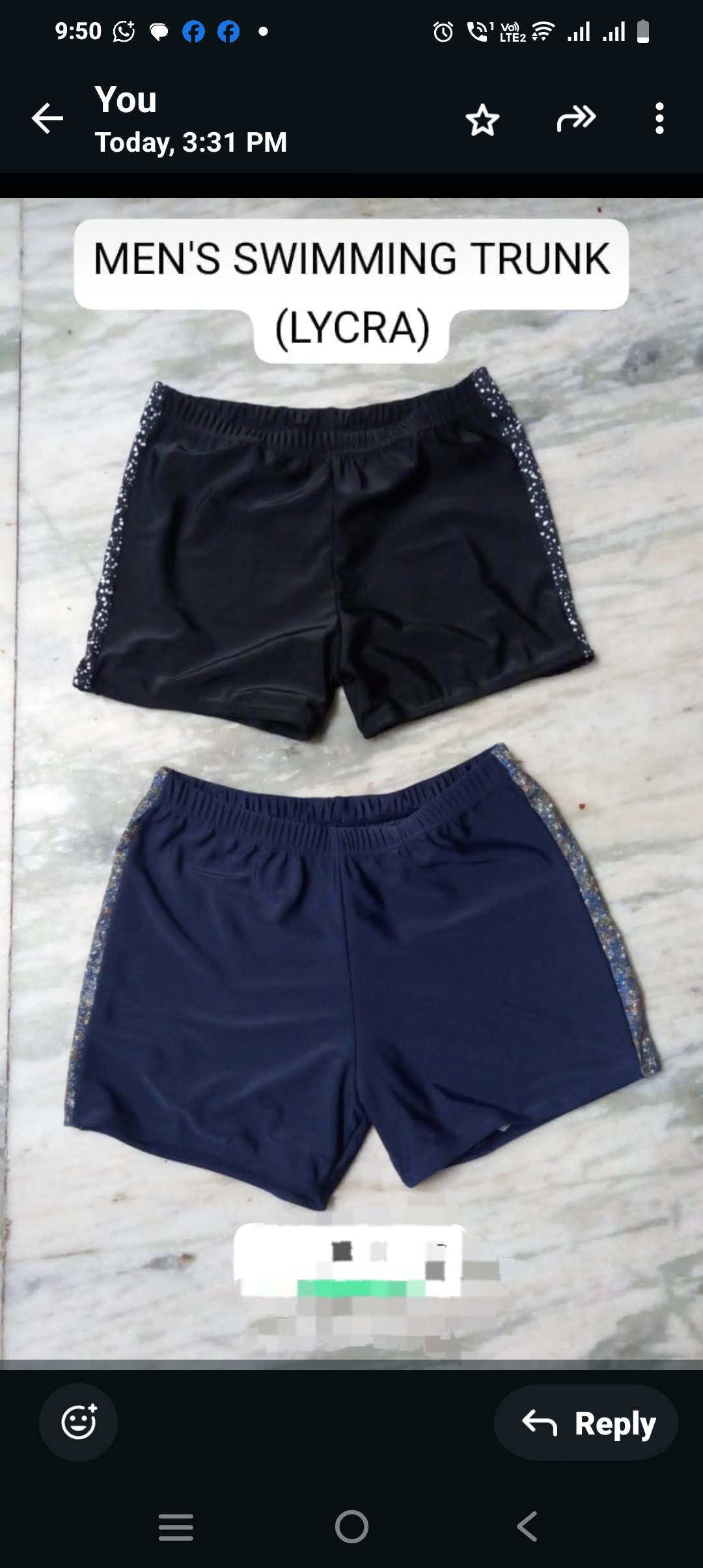 Men swimming trunk